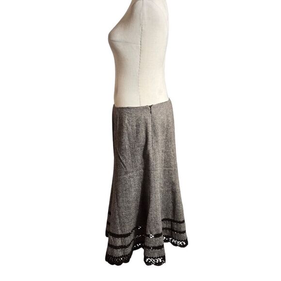 Talbots Brown Wool Blend and Crochet Skirt - Picture 4 of 7